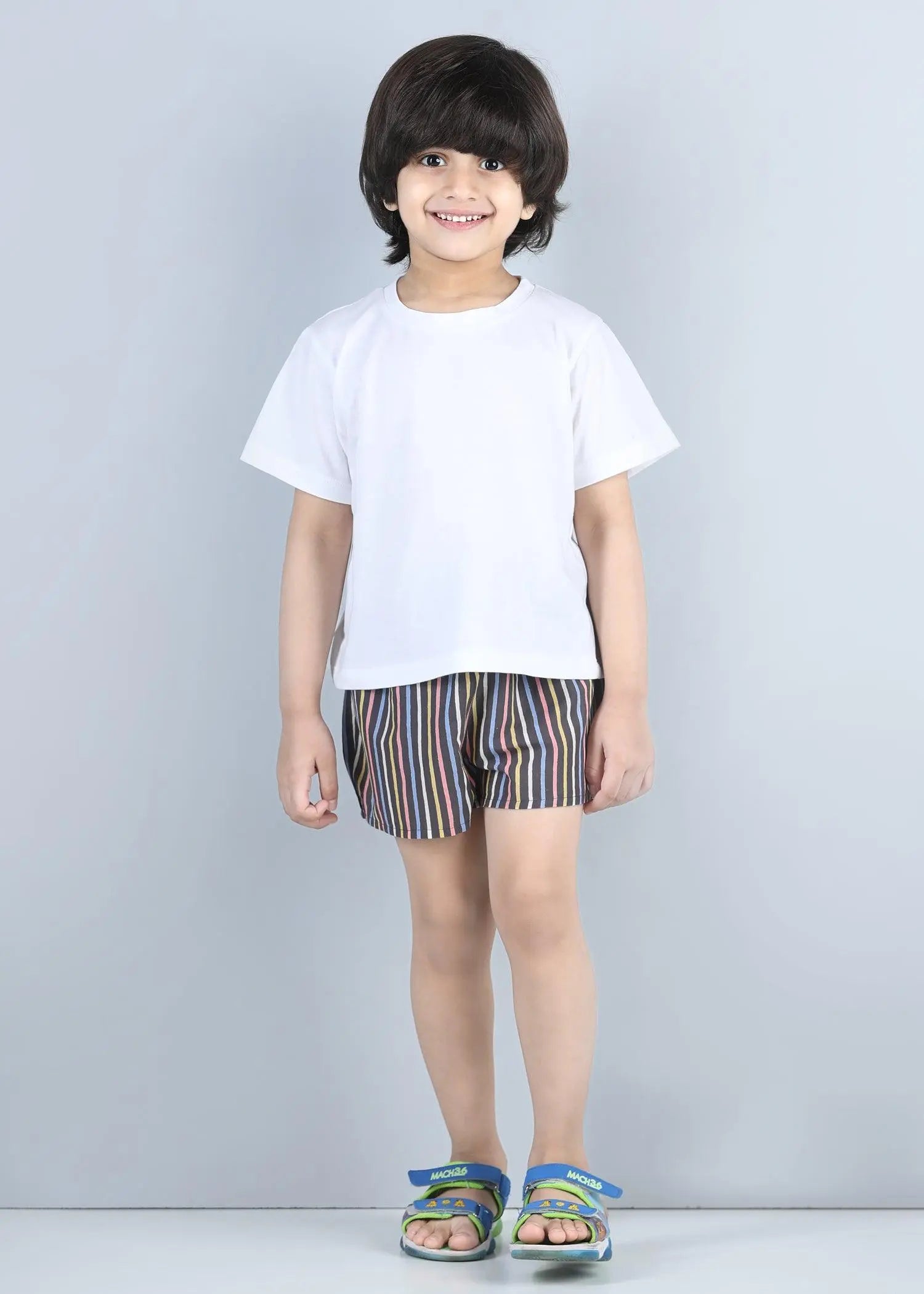 Snooze Stripes Brown Cotton Shorts Unisex (1-14 Years)