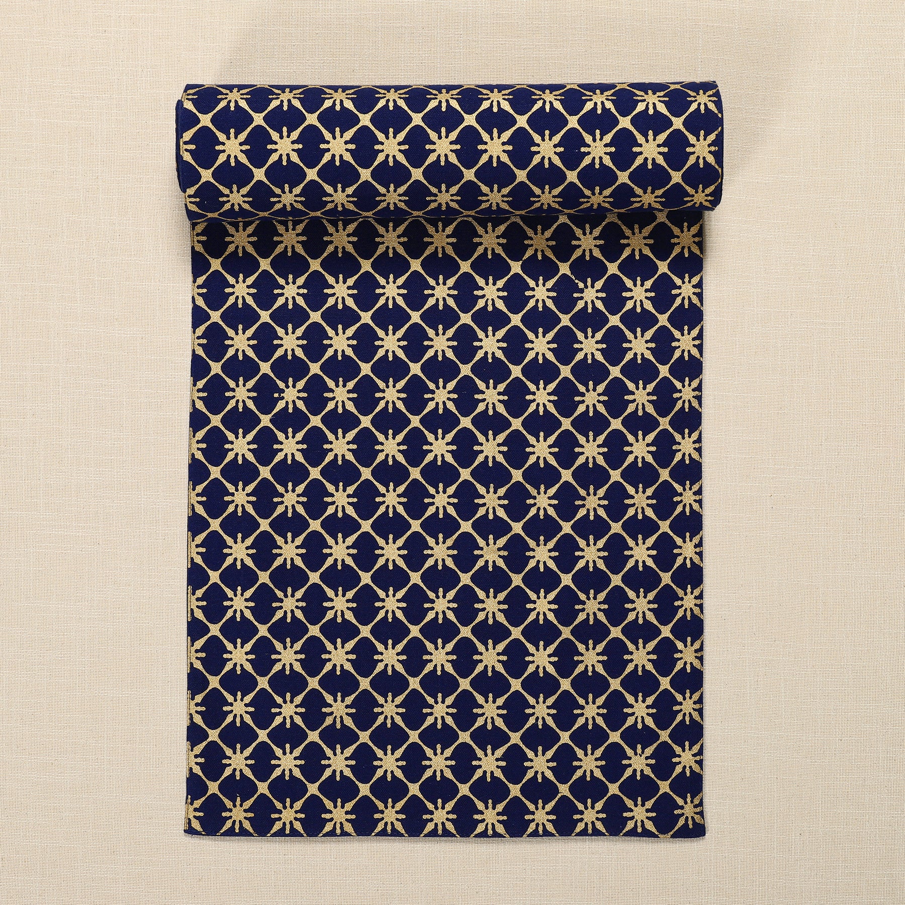 Star Sparkle Gold & Blue Cotton Runner