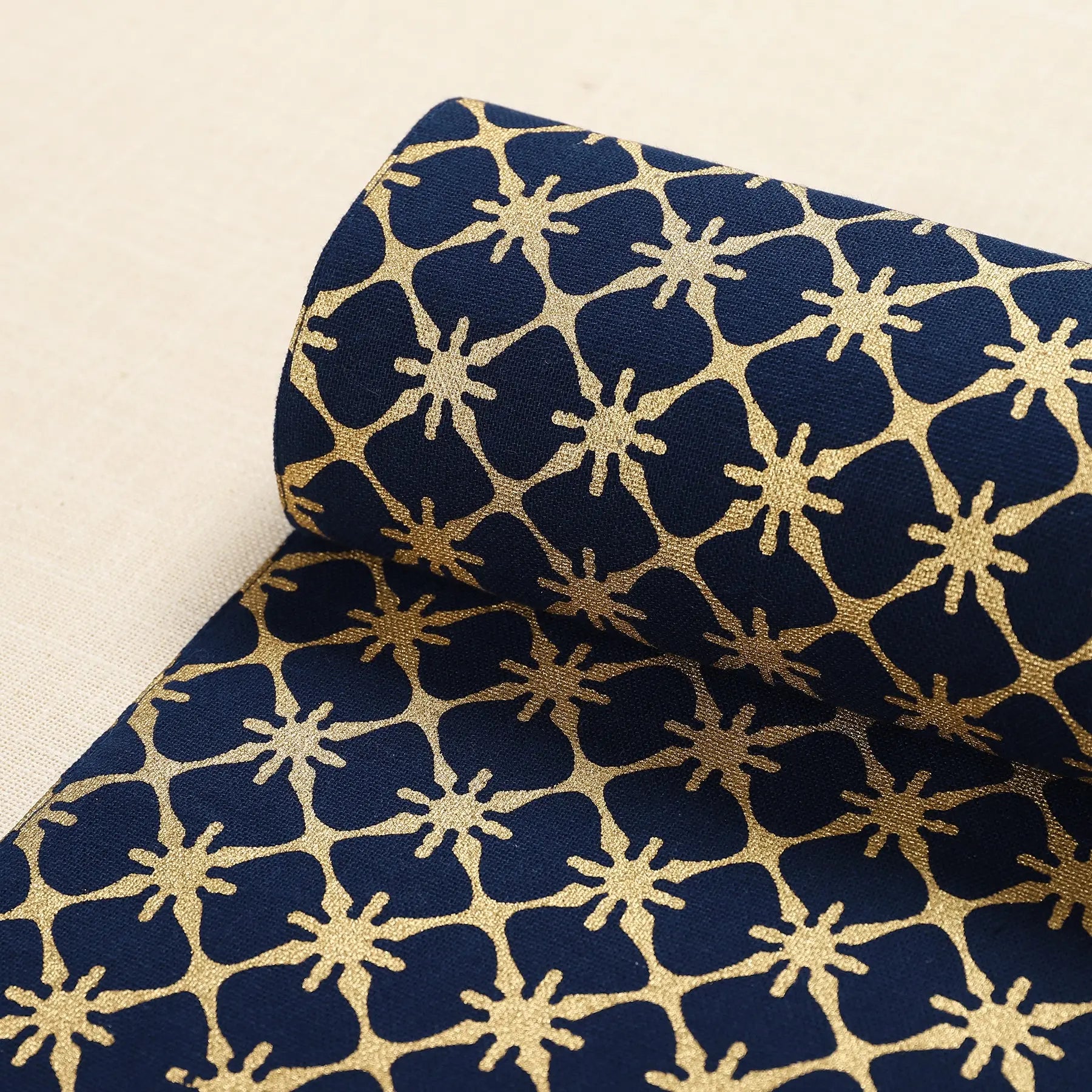 Star Sparkle Gold & Blue Cotton Runner