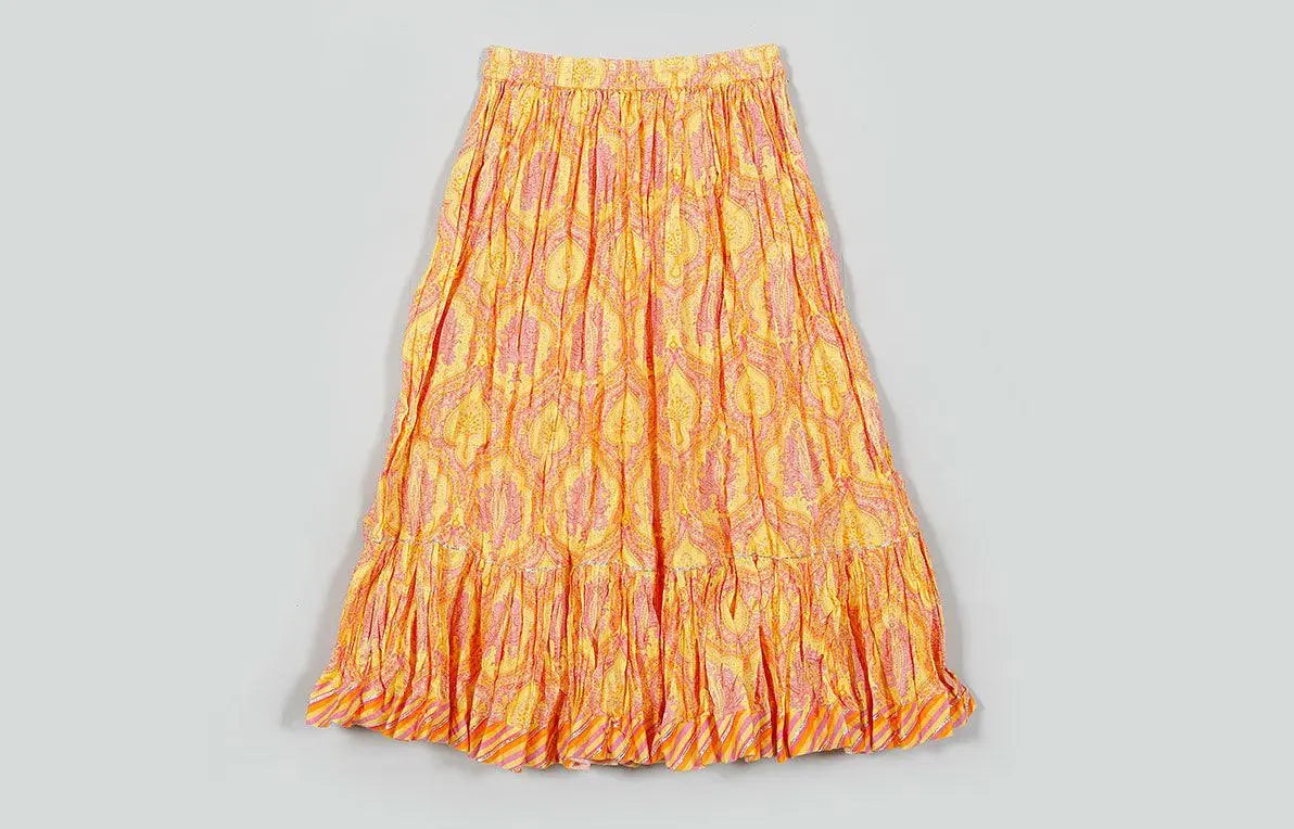 Damini Yellow Cotton Top and Skirt Girl (2-12 Years)