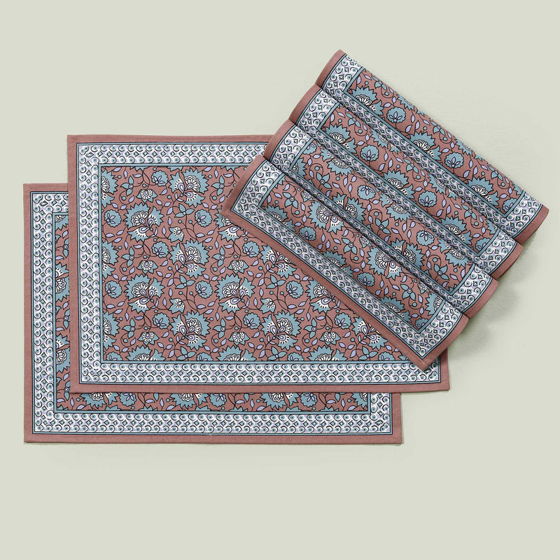 Blossom Grey/Brown Table Mat Of 6