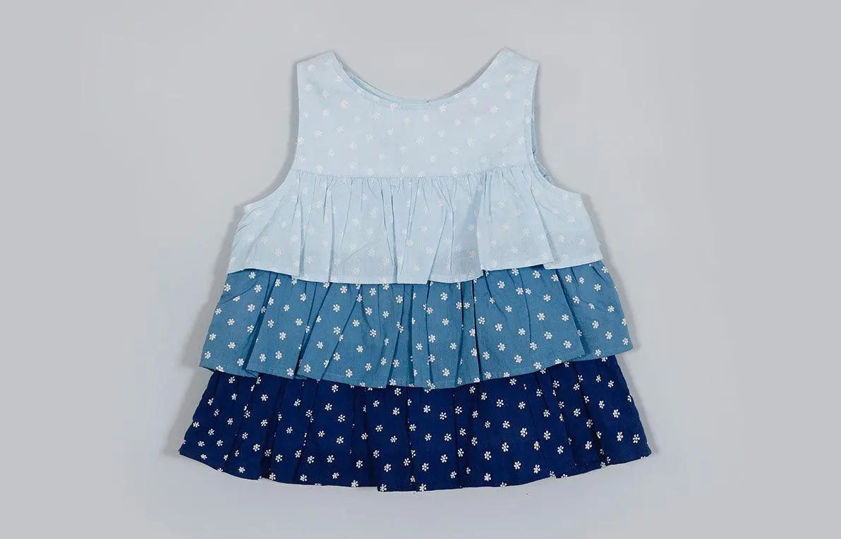 Elle Blue Color Cotton Top Girl (2-9 Years)