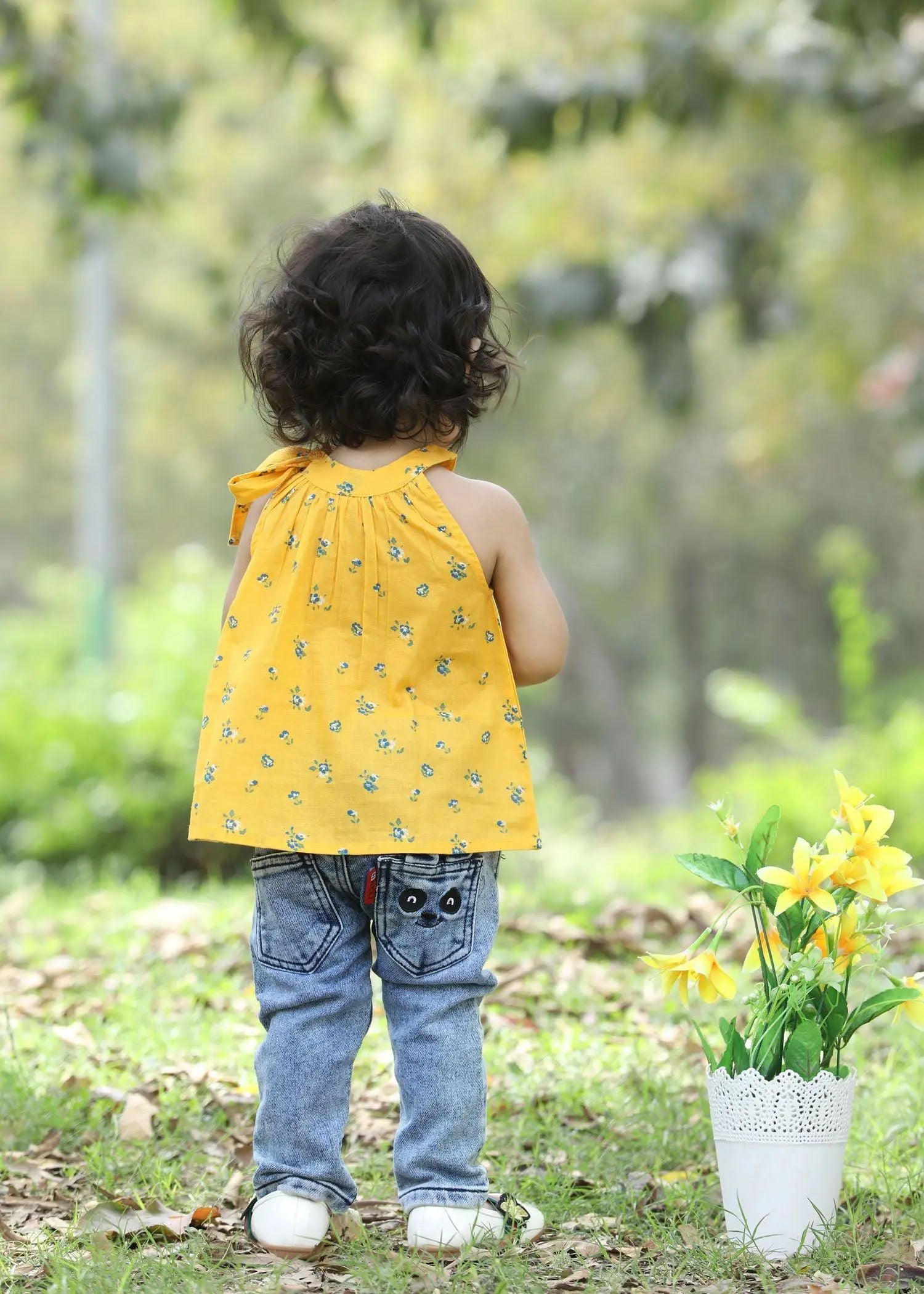 Aditi Bloom Yellow Cotton Top Baby Girl (6 to 24 Month)