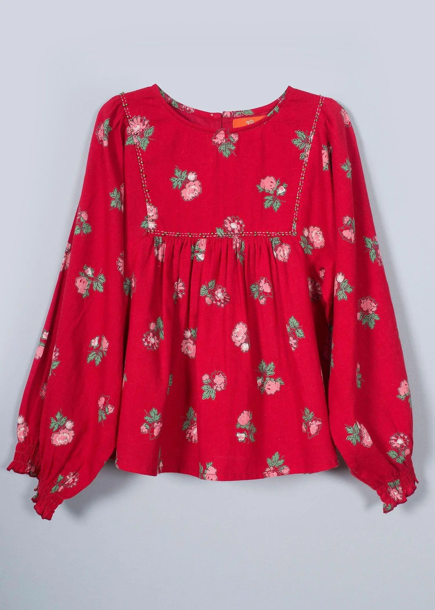 Shimmer Red Cotton Top (12 Month to 12 Years)