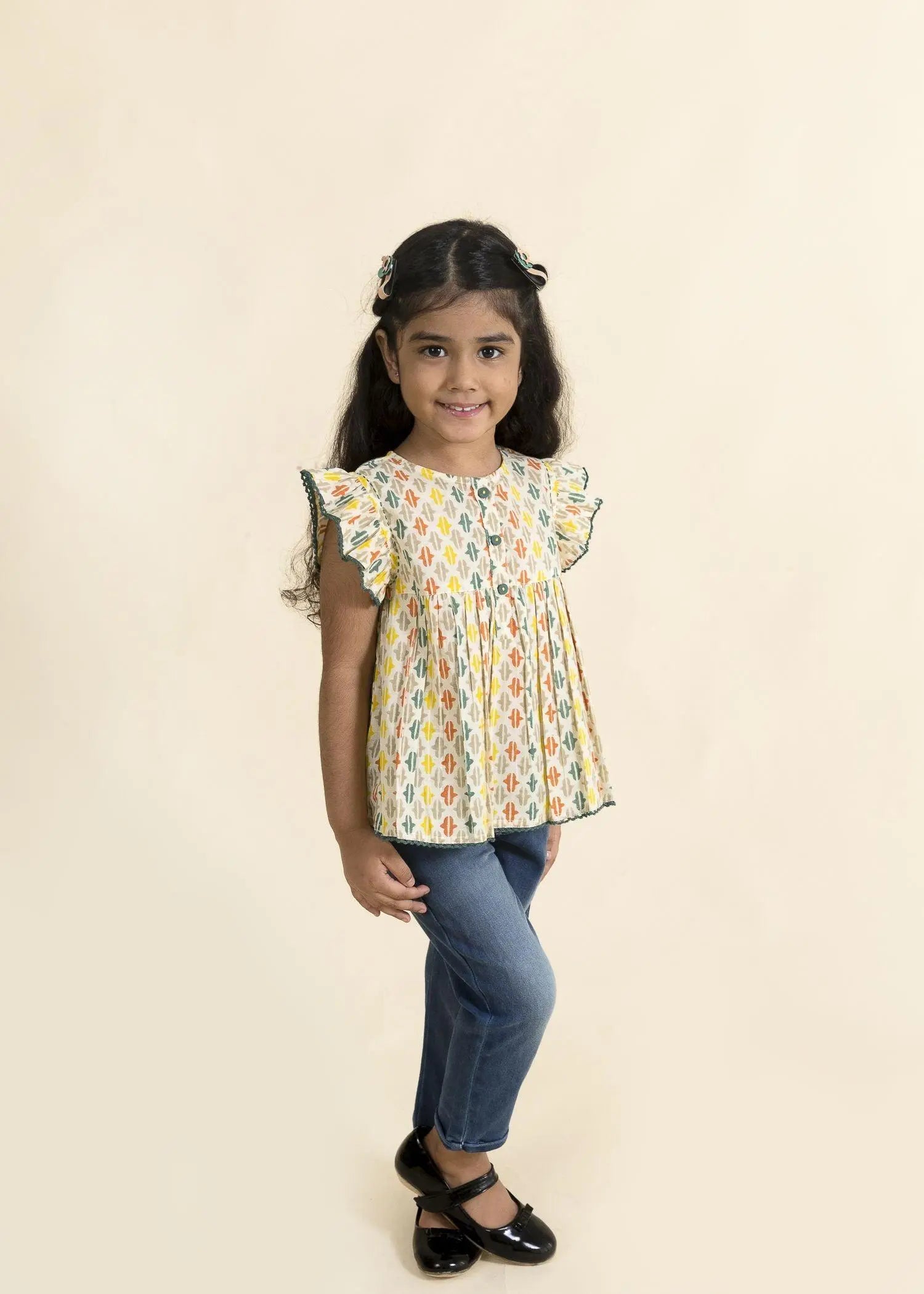 Keahi Replica Yellow Cotton Top Girl (2Yrs to 12 Yrs)