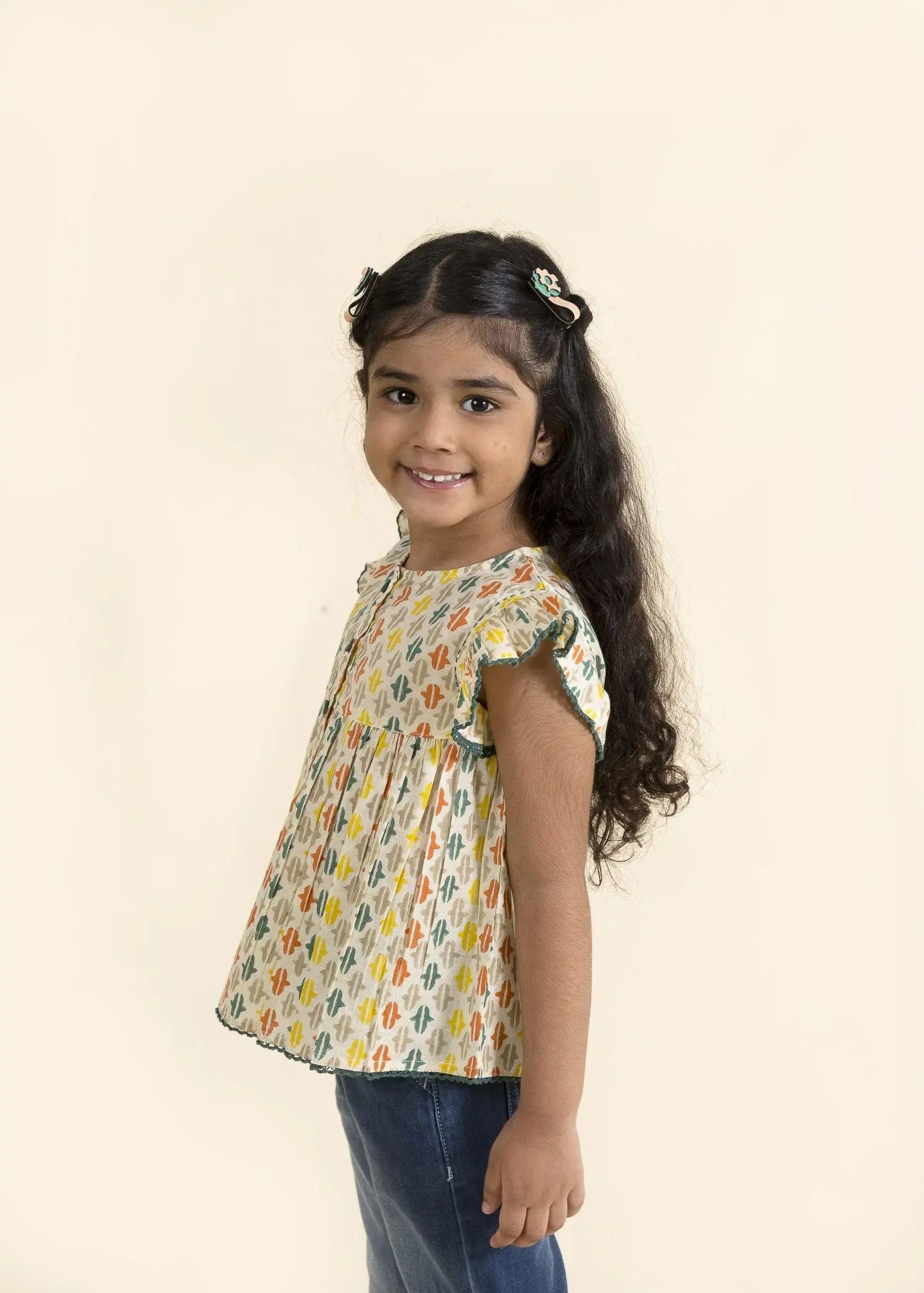 Keahi Replica Yellow Cotton Top Girl (2Yrs to 12 Yrs)