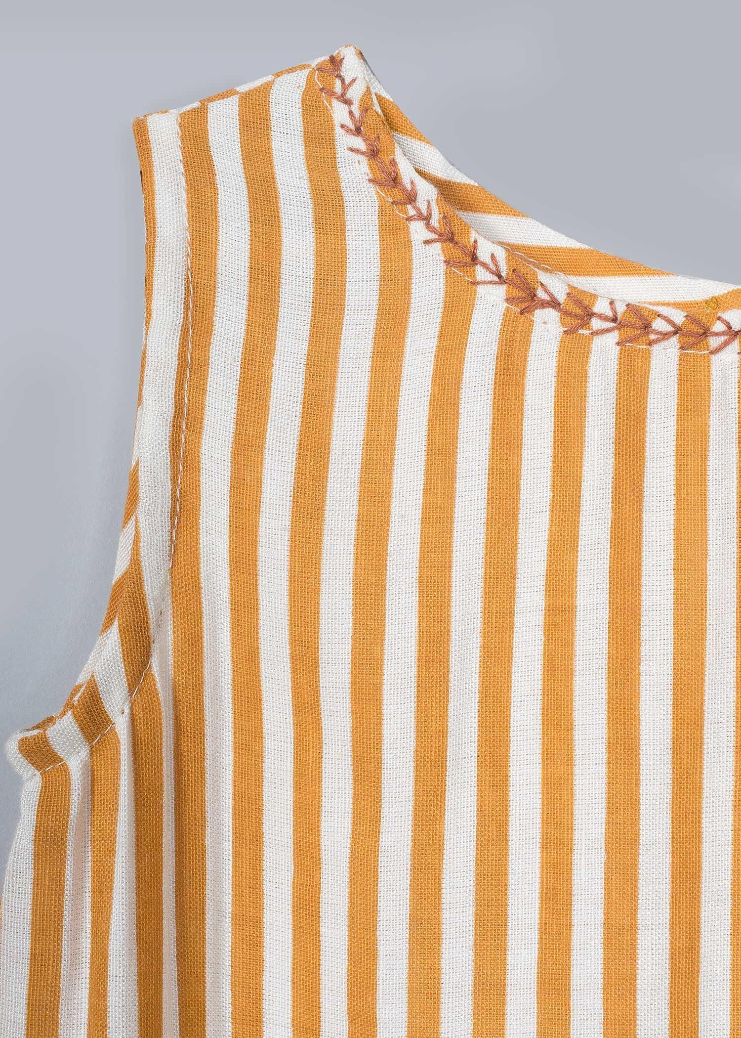 Noor Yellow Stripes Viscose Top Girl (2-9 Years)