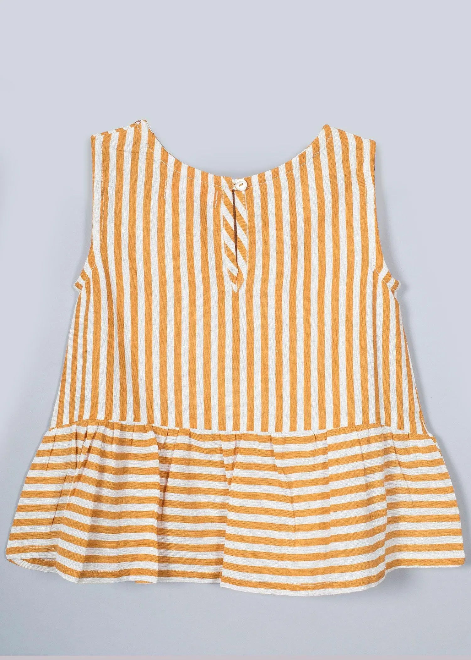 Noor Yellow Stripes Viscose Top Girl (2-9 Years)