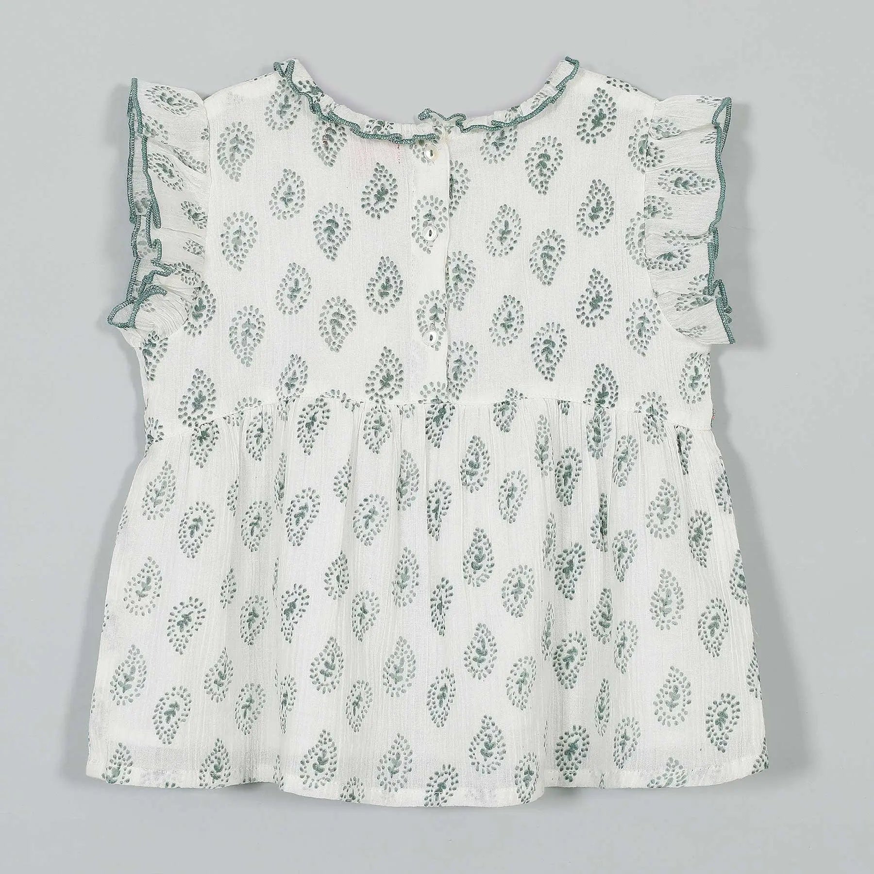 Takshita White Cotton Top Girl (2-9 Years)