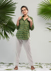 Dhani Mint Green Floral Cotton Top