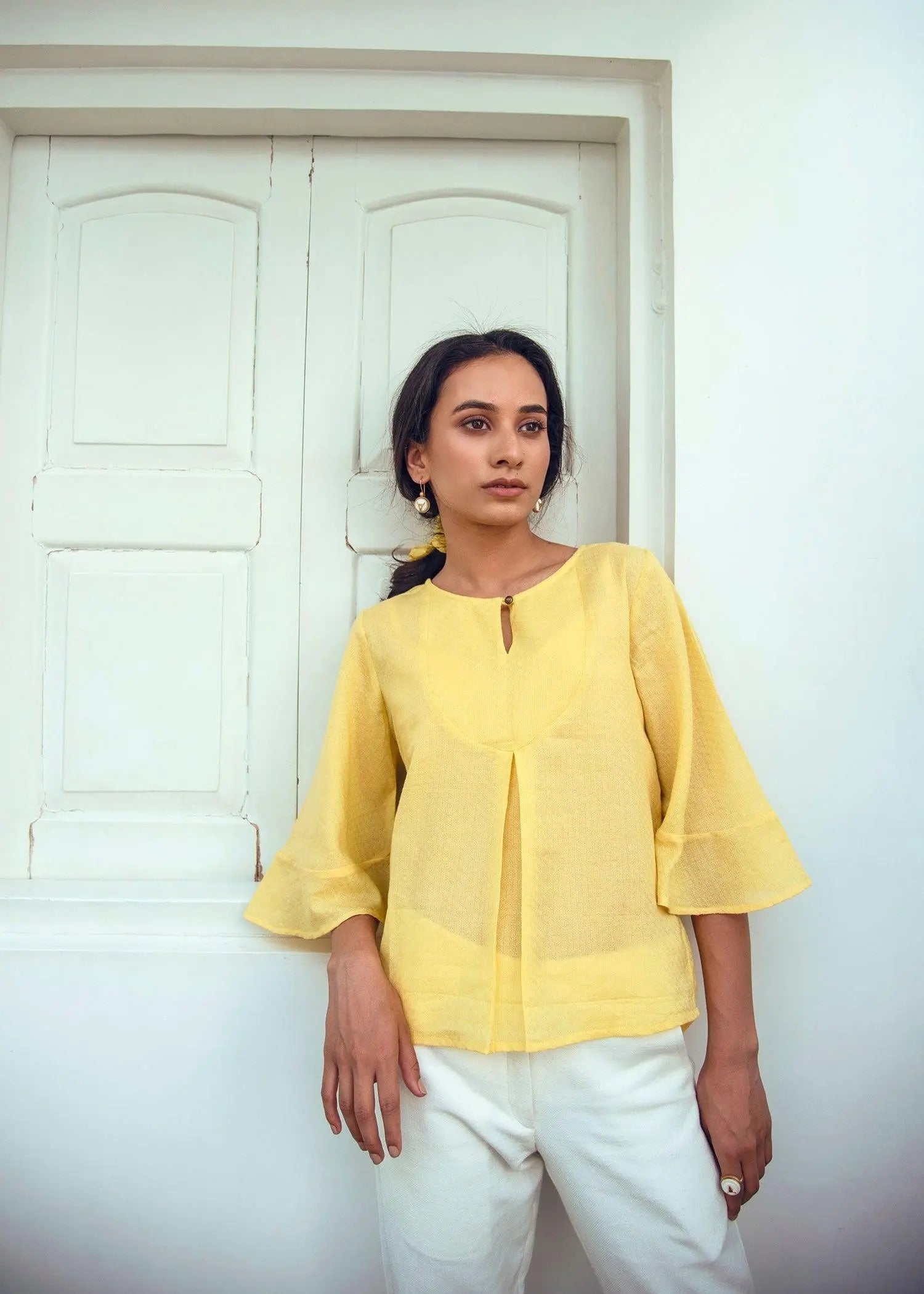 Bindu Yellow Cotton Top