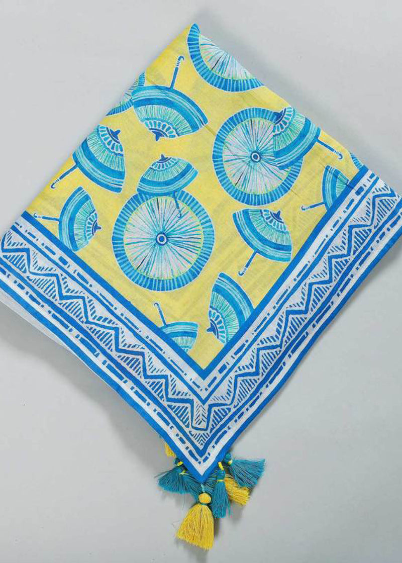 Umbrella Yellow Cotton Sarong